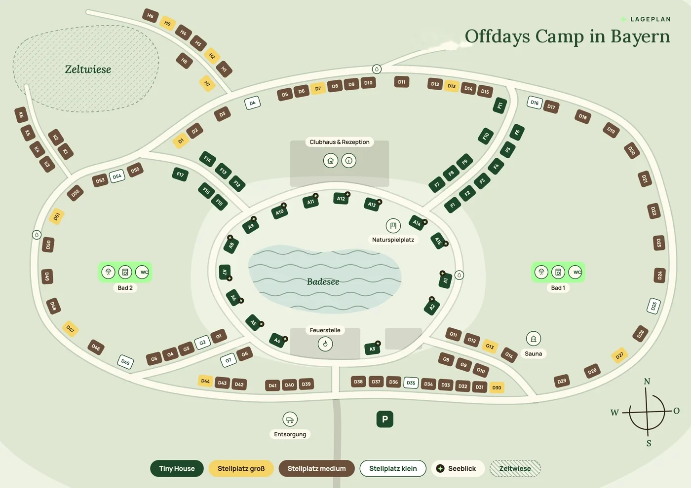 Pladskort over Offdays Camp Bayern